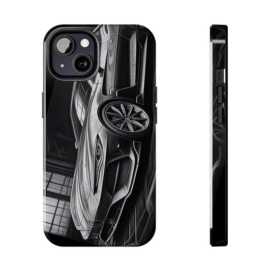 Illustrated Tough Phone Case with Two Doors Design