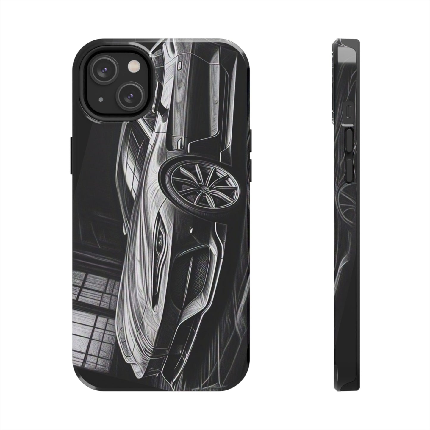 Illustrated Tough Phone Case with Two Doors Design